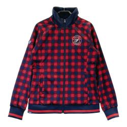 サイズ：L FILA GOLF フィラゴルフ  ジップパーカー アーガイル ハート チェック柄 グレー系 [240101437520] ゴルフウェア レディース ストスト FILA GOLF フィラゴルフ ジップパーカー アーガイル×ハート 長袖