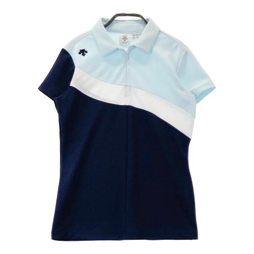 DESCENTE GOLF デサントゴルフ ハーフジップ半袖Tシャツ ネイビー系