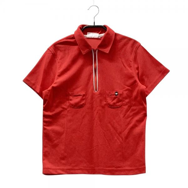 coco 中古 ピッコーネクラブ PICONE CLUB レディース 半袖ポロシャツ 1(M) 白×ピンク ホワイト 総柄 PICONE CLUB ピッコーネ 春夏☆ 半袖 プリント 背面イラスト