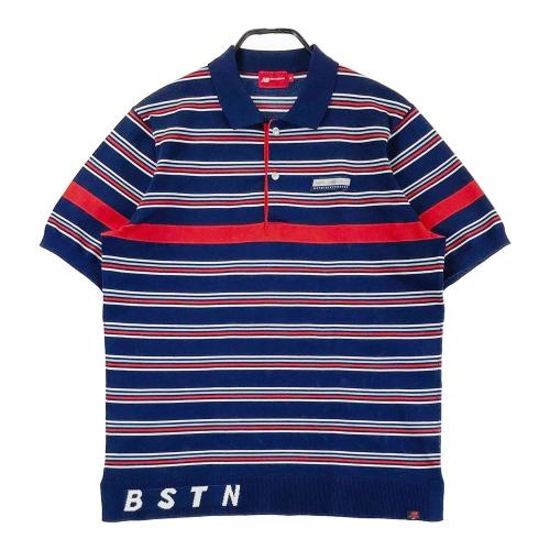 サイズ：5 NEW BALANCE GOLF ニューバランス  半袖ポロシャツ ボーダー柄 イエロー系 [240101424893] ゴルフウェア メンズ ストスト NEW BALANCE GOLF ニューバランス 半袖ポロシャツ ボーダー柄
