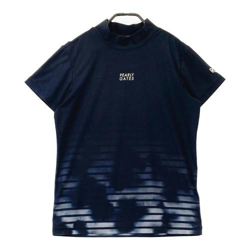 新品　PEARLY GATES ネイビー ハイネックシャツ2 美品】パーリーゲイツ ハイネックインナーシャツ ネイビー×白