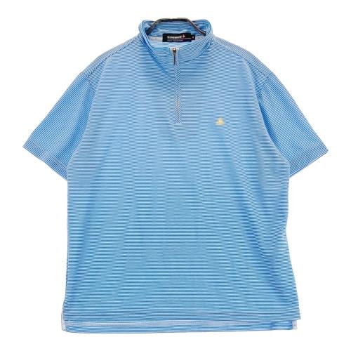 CPG GOLF シーピージーゴルフ ; ハーフジップ 半袖Tシャツ ブルー系 
