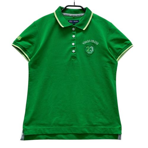 GOLFICKERS ゴルフ ポロシャツ スウェット 半袖グリーンサイズL YONEX ヨネックス ベリークール エアリリース ジャカード総柄