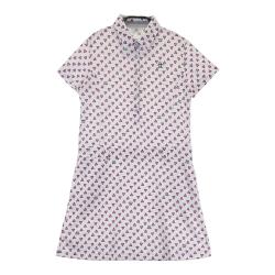 【タグ付き新品未使用】マンシングヒナペンギン鹿の子総柄ワンピースL赤ゴルフウェア Munsingwear 【WEB限定】キャラクターペンギン ロゴフーディ