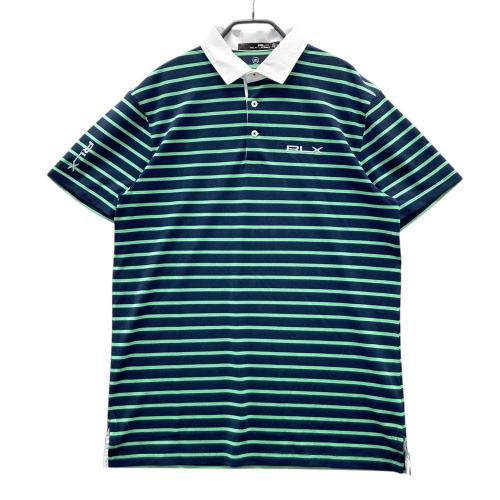 未使用　POLO RALPH LAUREN ポロシャツ L ネイビー　ボーダー RLX ラルフローレン 半袖ポロシャツ ボーダー柄 ネイビー系