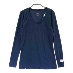 サイズ：0 PEARLY GATES パーリーゲイツ 2023年モデル ハイネック 長袖Tシャツ ロゴ　ストライプ柄 ネイビー系 [240101462305] ゴルフウェア レディース ストスト PEARLY GATES(パーリーゲイツ) Tシャツ｜中古ゴルフウェア通販