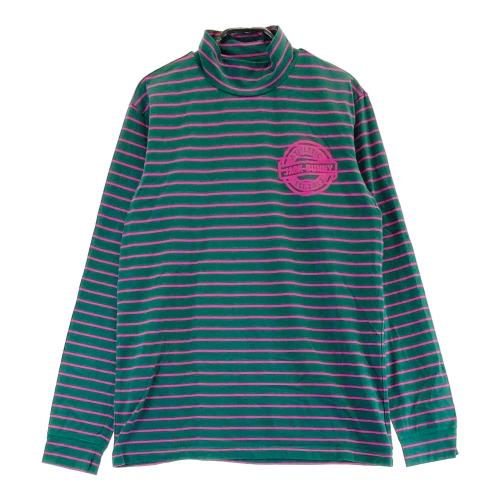 サイズ：6 JACK BUNNY ジャックバニー  ハイネック 長袖Tシャツ ボーダー柄 ネイビー系 [240101493358] ゴルフウェア メンズ ストスト JACK BUNNY ジャックバニー ハイネック 長袖Tシャツ ボーダー柄