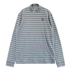 サイズ：5 JACK BUNNY ジャックバニー  ハイネック長袖Tシャツ ボーダー柄 ブルー系 [240101363688] ゴルフウェア メンズ ストスト サイズ：5 JACK BUNNY ジャックバニー ハイネック長袖Tシャツ