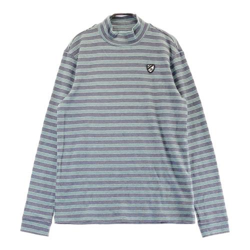 サイズ：6 JACK BUNNY ジャックバニー  ハイネック 長袖Tシャツ ボーダー柄 ネイビー系 [240101493358] ゴルフウェア メンズ ストスト JACK BUNNY ジャックバニー ハイネック 長袖Tシャツ ボーダー柄
