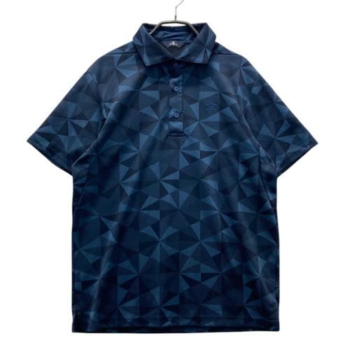 MUNSING WEAR マンシングウェア 半袖ポロシャツ ロゴプリント ネイビー