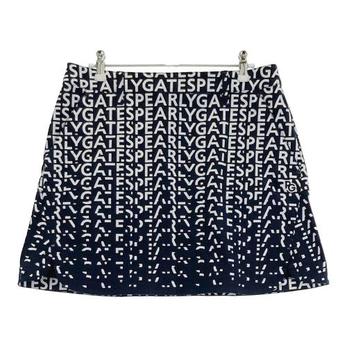 サイズ：1 PEARLY GATES パーリーゲイツ  ストレッチスカート ロゴボーダー 総柄 ネイビー系 [240101479058] ゴルフウェア レディース ストスト PEARLY GATES パーリーゲイツ ストレッチスカート ロゴボーダー