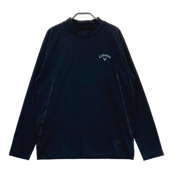 CALLAWAY キャロウェイ ハイネック 長袖Tシャツ 総柄 ブラック系