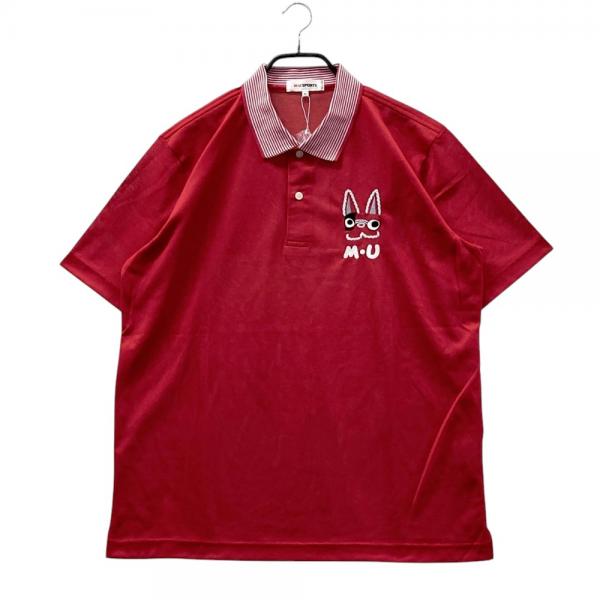 M・Uスポーツ - 【新品】エム ユースポーツ 価格28000円 防寒 保温 ゴルフ 半袖ブルゾン M.U SPORTS エムユースポーツ 半袖ポロシャツ レッド系 サイズ