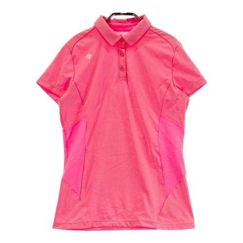 サイズ：M DESCENTE GOLF デサントゴルフ DGW1656S 半袖ポロシャツ ボーダー柄 ピンク系 [240101515343] ゴルフウェア レディース ストスト DESCENTE GOLF デサントゴルフ DGW1656S 半袖ポロシャツ ボーダー柄