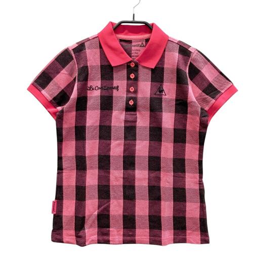 LE COQ GOLF ルコックゴルフ 半袖ポロシャツ チェック柄 ピンク