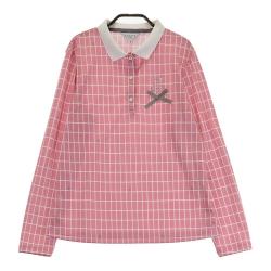 サイズ：38 LANVIN SPORT ランバン スポール  ジップジャケット 薄手 チェック柄 レッド系 [240101463277] ゴルフウェア レディース ストスト LANVIN SPORT ランバン スポール ジップジャケット 薄手