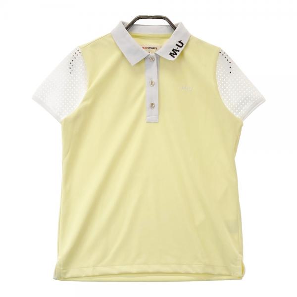 【未着用】 MU SPORTS レディース 半袖 ポロシャツ 40 M.U SPORTS エムユースポーツ 半袖ポロシャツ イエロー系 サイズ