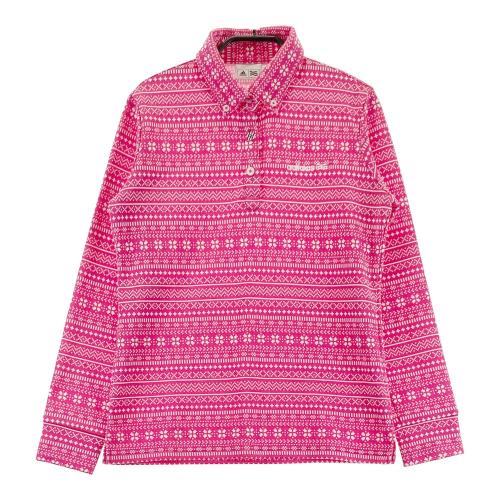 ADIDAS GOLF アディダスゴルフ ハーフジップ 長袖ポロシャツ ピンク系