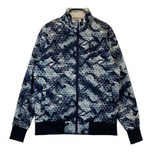 サイズ：M FILA GOLF フィラゴルフ  裏起毛 ジップジャケット 総柄 ブラック系 [240101485799] ゴルフウェア メンズ ストスト サイズ：M FILA GOLF フィラゴルフ 裏起毛 ジップジャケット 総