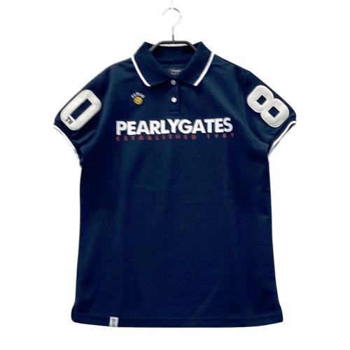 パーリーゲイツ　PEARLY GATES　半袖ポロシャツ ニコちゃん　サイズ5 PEARLY GATES パーリーゲイツ 半袖ポロシャツ ネイビー×イエロー