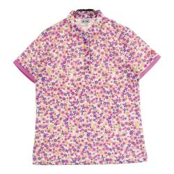 サイズ：M ADIDAS GOLF アディダスゴルフ JG1378 2025年モデル 襟付 切替 半袖Tシャツ 総柄 ピンク系 [240101475172] ゴルフウェア レディース ストスト サイズ：M ADIDAS GOLF アディダスゴルフ JG1378 2025年モデル