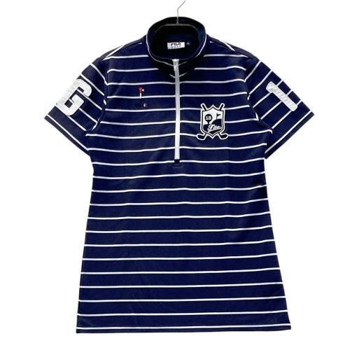 FILA GOLF フィラゴルフ ハーフジップ 半袖Tシャツ ボーダー柄 レッド