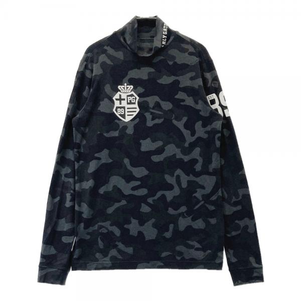 サイズ：6 PEARLY GATES パーリーゲイツ  ハイネック 裏起毛 長袖Tシャツ 迷彩 カモフラ柄 グレー系 [240101429968] ゴルフウェア メンズ ストスト サイズ：6 PEARLY GATES パーリーゲイツ ハイネック 裏起毛 長袖