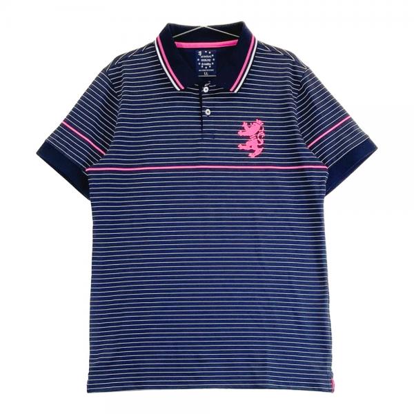 ADMIRAL アドミラル AddElm 半袖ポロシャツ ボーダー柄 ネイビー