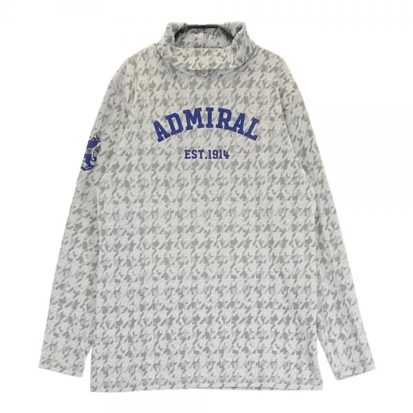 ADMIRAL アドミラル タートルネック 長袖Tシャツ 千鳥柄 グレー