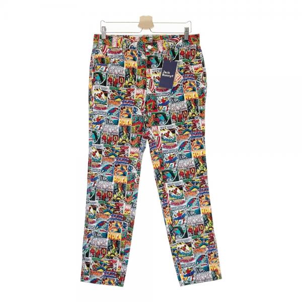 【超希少！/極美品】JACK BUNNY　 ×MARVEL 半袖 総柄 JACK BUNNY ジャックバニー ×MARVEL 半袖ポロシャツ 総柄