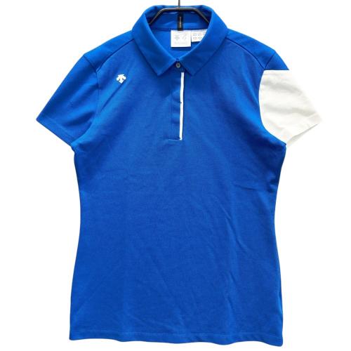 DESCENTE GOLF デサントゴルフ バイカラー 長袖ポロシャツ ブルー系