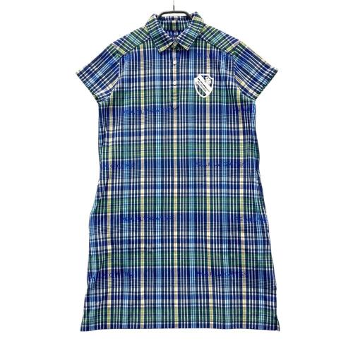 新品　パーリーゲイツ　23年モデル　チェックジャガード 半袖ポロワンピース 極美品 パーリーゲイツ 23年モデル チェックジャガード 半袖ポロ