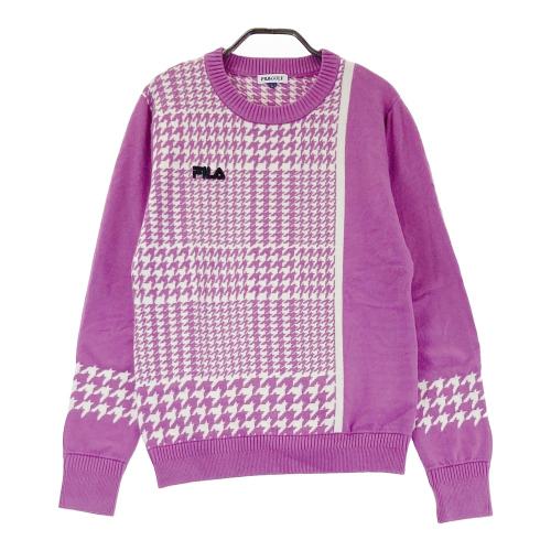 ☆新品　フィラゴルフ　FILA 　オシャレ千鳥格子セーター　Lサイズ　☆ フィラ（カラーネイビー）（セーター｜レディースウェア