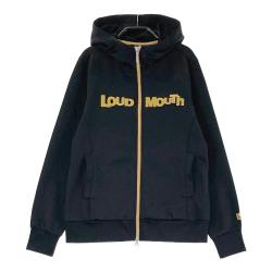 サイズ：L LOUD MOUTH ラウドマウス  裏起毛 ジップジャケット 総柄 ブラック系 [240101433814] ゴルフウェア メンズ ストスト LOUD MOUTH ラウドマウス 裏起毛 ジップジャケット シャガ