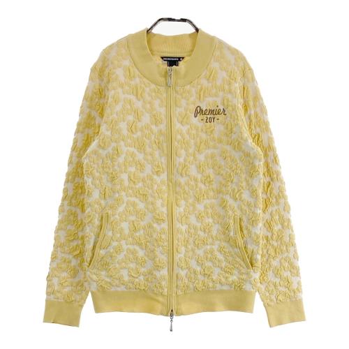 ZOY ゾーイ ニットジップジャケット 総柄 イエロー系 サイズ：40