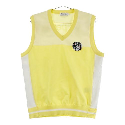 AND PER SE アンパスィ ニットベスト 刺繍 ストライプ柄