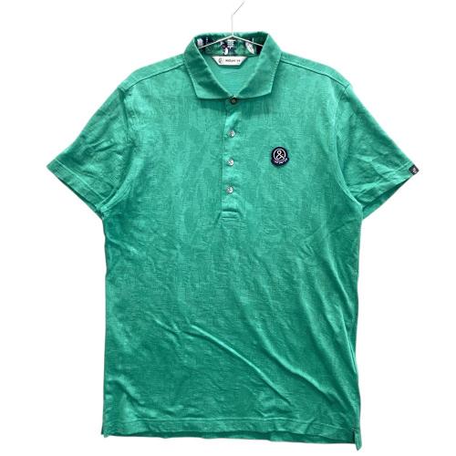 AND PER SE アンパスィ 半袖ポロシャツ ボタンダウン 総柄 グリーン系