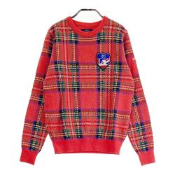 美品　Callaway チェック柄 Vネックセーター　ピンク　ゴルフ Callaway キャロウェイ ゴルフ Vネックセーター【チェック】美