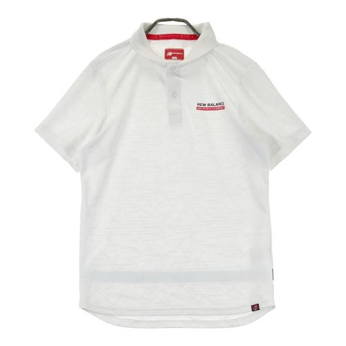 NEW BALANCE GOLF ニューバランス 半袖ポロシャツ ロゴ総柄 ホワイト系