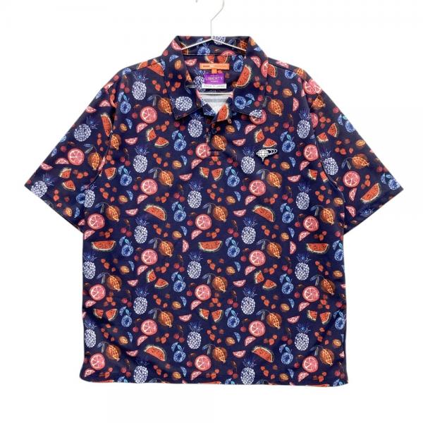 BEAMSGOLF - ビームス ゴルフ 吸水速乾 半袖 ポロシャツ メンズ L ブルー ドット ゴルフ ビームス ゴルフ 吸水速乾 半袖 ポロシャツ メンズ L ブルー