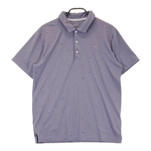 PUMA GOLF プーマゴルフ 半袖ポロシャツ 総柄 パープル系 サイズ