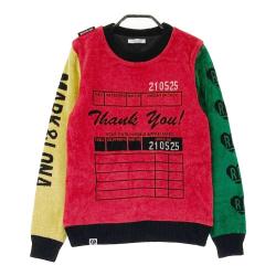 サイズ：46 MARK&amp;LONA マークアンドロナ  ハイネック 長袖Tシャツ ベロア スカル 総柄 ブラウン系 [240101347664] ゴルフウェア メンズ ストスト MARK&LONA マークアンドロナ ハイネック 長袖Tシャツ ベロア