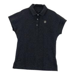 【新品・未使用・タグ付】St Andrews ポロシャツ 総柄 M エアロクールピケ SAモノグラム柄半袖ポロシャツ レディス(半袖