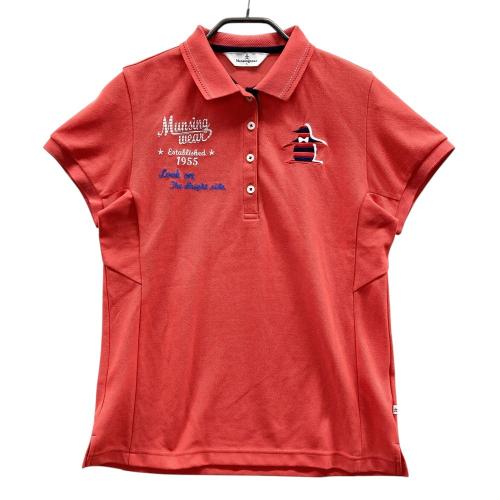 【美品】マンシングウェア Munsingwear ゴルフ ポロシャツ 赤 柄 MUNSING WEAR マンシングウェア 半袖ポロシャツ レッド系 サイズ