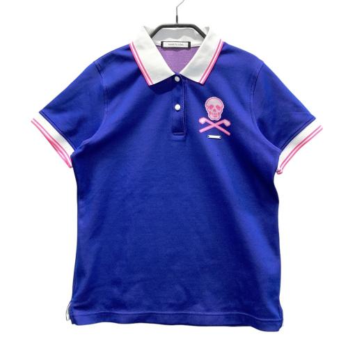 MARK&LONA マークアンドロナ 半袖 ポロシャツ　人気夏 MARK&LONA マークアンドロナ 半袖ポロシャツ 黒×白 斜めロゴ総柄