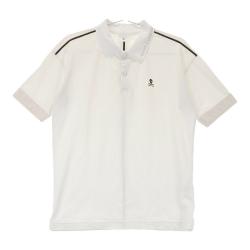 MARK&LONA マークアンドロナ　ポロシャツ　メンズ　50 XL ゴルフ　白 MARK&LONA マークアンドロナ 半袖ポロシャツ 白×黒 スカル