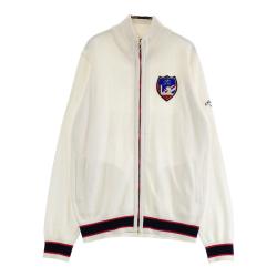 【デサントゴルフ】美品 ジップジャケット 総柄 ホワイト Sサイズ レディース デサントゴルフ】美品 ジップジャケット 総柄 ホワイト Sサイズ