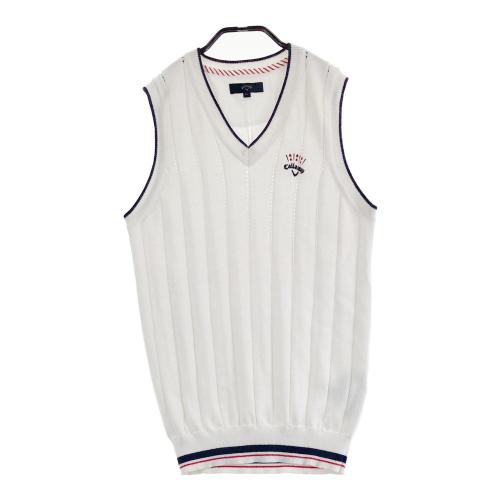 CALLAWAY キャロウェイ ファー切替 ニットベスト ホワイト系