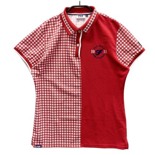 FILA GOLF フィラゴルフ ジップジャケット チェック柄 レッド系 サイズ