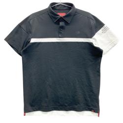 New Balance ゴルフ　ブラック ロゴ　ニットポロシャツ　サイズ5 New Balance ゴルフ ブラック ロゴ ニットポロシャツ サイズ5